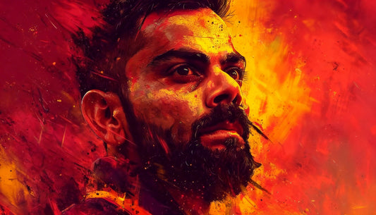 Virat Kohli Impasto Texture-Luxurious-Lifestyle & Hobbies-3D Textured Wall Art | UV Embossed Canvas Wall Frame for Kids room and Sports area