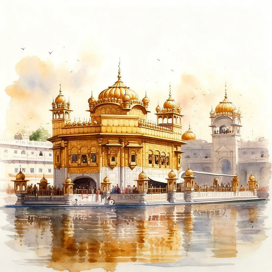 Golden Temple-Luxurious-Indian Culture &  Folk Art 3D Textured Wall Art | UV Printed Embossed Canvas Wall Frame for Home Decor,living Room