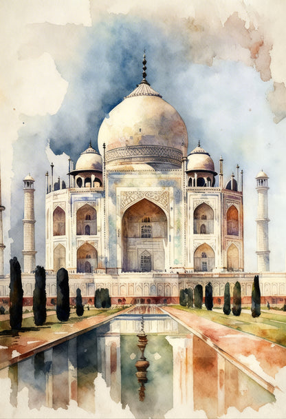 Taj Mahal-Luxurious-Indian Culture &  Folk Art 3D Textured Wall Art | UV Printed Embossed Canvas Wall Frame for Home Decor,living Room