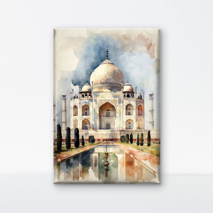 Taj Mahal-Luxurious-Indian Culture &  Folk Art 3D Textured Wall Art | UV Printed Embossed Canvas Wall Frame for Home Decor,living Room