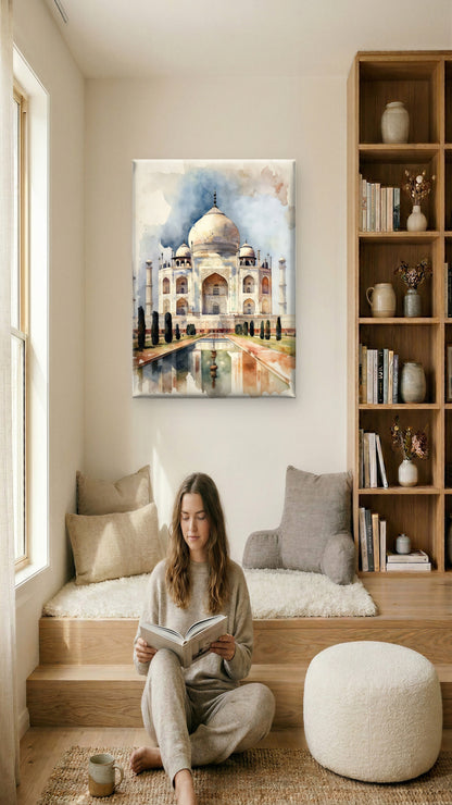 Taj Mahal-Luxurious-Indian Culture &  Folk Art 3D Textured Wall Art | UV Printed Embossed Canvas Wall Frame for Home Decor,living Room
