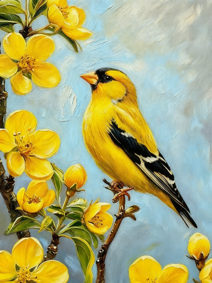 Whispers in the Blossoms-Luxurious-Wildlife & Animals-3D Textured Wall Art | UV Embossed Canvas Wall Frame for Home decor