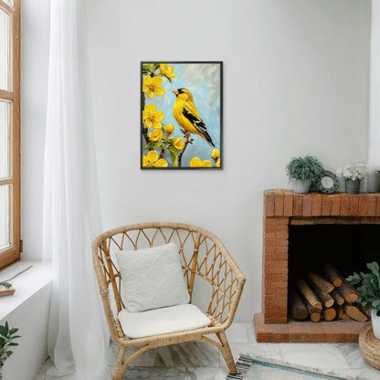 Whispers in the Blossoms-Luxurious-Wildlife & Animals-3D Textured Wall Art | UV Embossed Canvas Wall Frame for Home decor