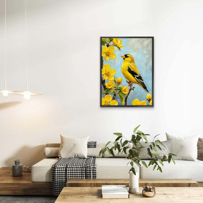 Whispers in the Blossoms-Luxurious-Wildlife & Animals-3D Textured Wall Art | UV Embossed Canvas Wall Frame for Home decor