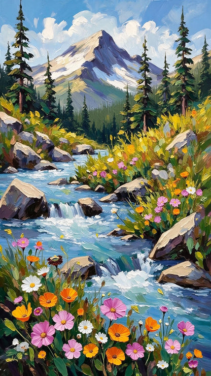 Whispers of the High Country Luxurious-Nature & Landscapes -3D Textured Wall Art | UV Embossed Canvas Wall Frame for Home decor