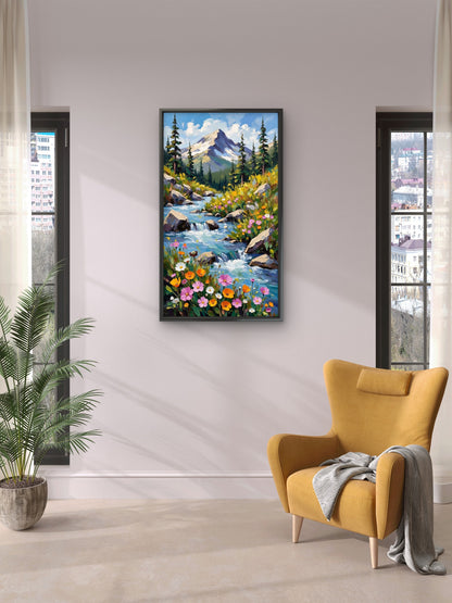 Whispers of the High Country Luxurious-Nature & Landscapes -3D Textured Wall Art | UV Embossed Canvas Wall Frame for Home decor