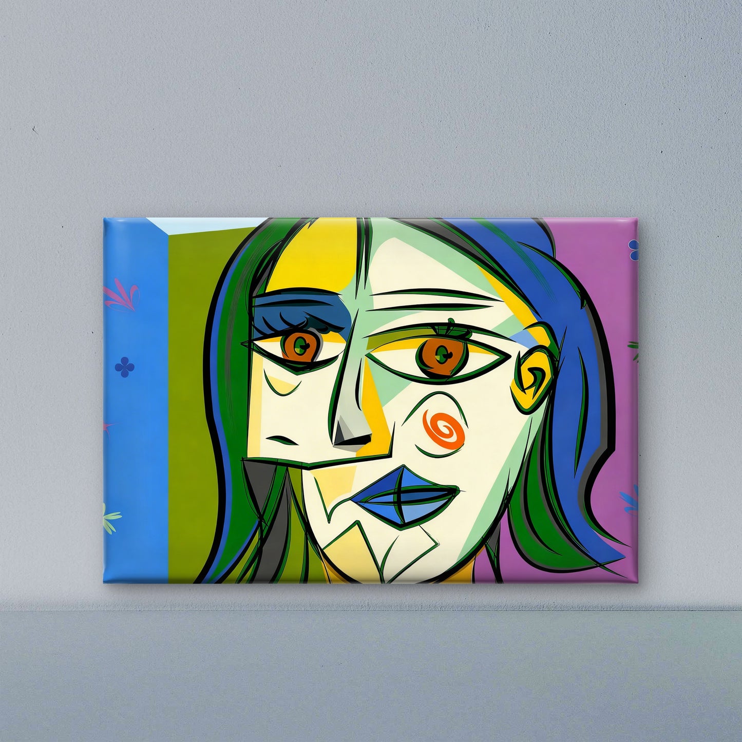 a-cubist-portrait-of-a-womans-face-Luxurious-Modern Art & Abstract| 3D Textured Wall Art | UV Printed Embossed Canvas Wall Frame for Office,Meditation Space