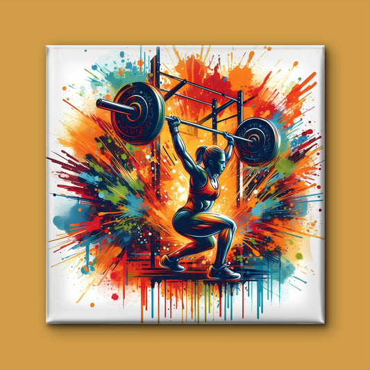 Woman-lifting-weights-with-words-body-lift-it-Luxurious-Lifestyle & Hobbies-3D Textured Wall Art | UV Embossed Canvas Wall Frame for Gym and Sports area