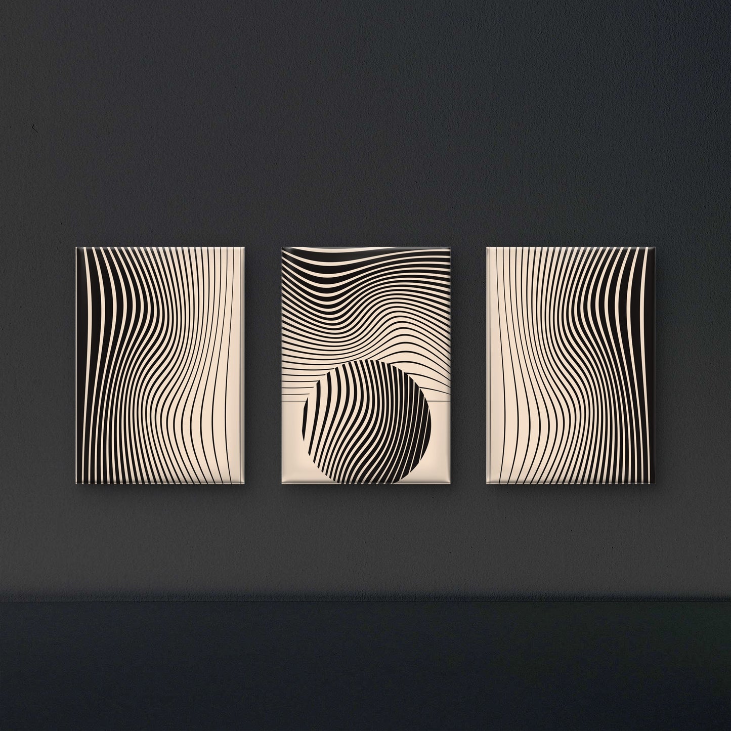 set-minimalist-abstract-stripes-posters-contemporary-luxury-3D Textured Wall Art | UV Embossed Canvas Wall Frame for Home decor