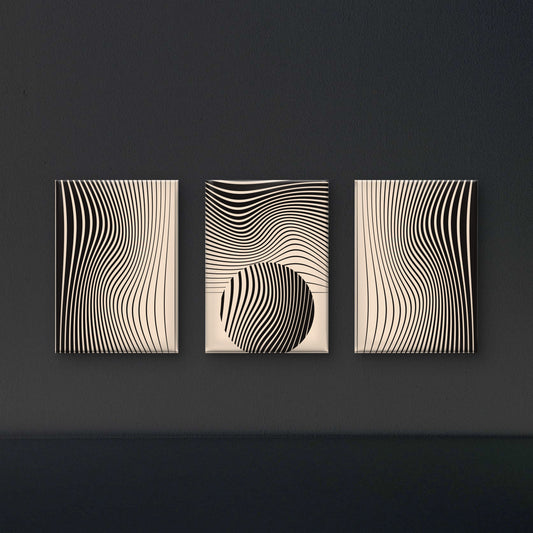set-minimalist-abstract-stripes-posters-contemporary-luxury-3D Textured Wall Art | UV Embossed Canvas Wall Frame for Home decor