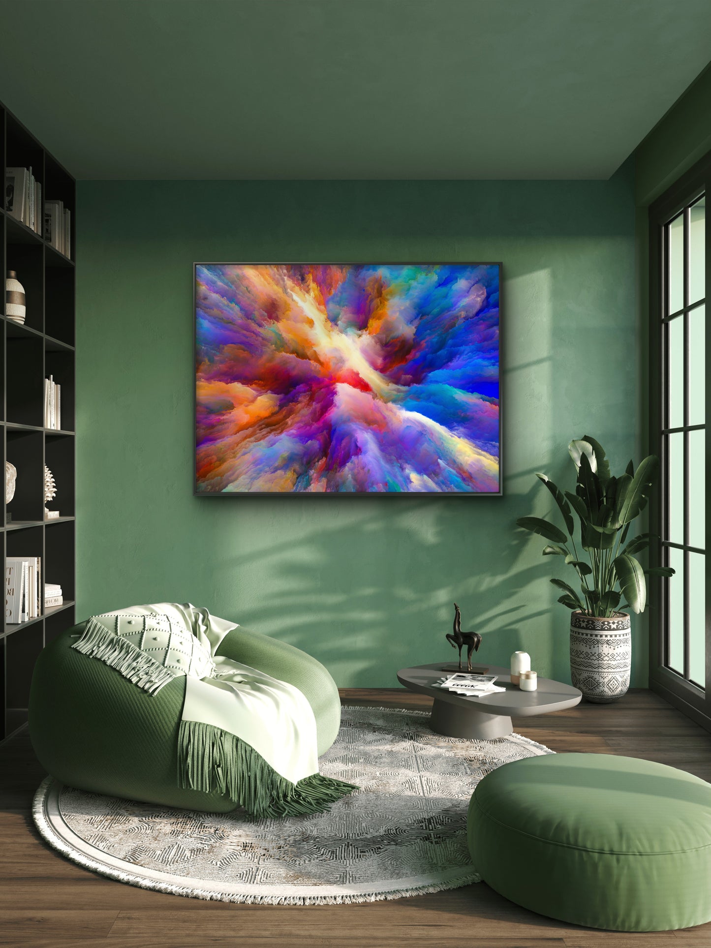 colour-Luxurious-Modern Art & Abstract| 3D Textured Wall Art | UV Printed Embossed Canvas Wall Frame for Office,Meditation Space