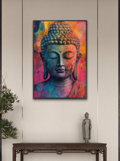 Meditating Buddha Modern Spiritul-Luxurious-Serenity & Wellness-3D Textured Wall Art | UV Embossed Canvas Wall Frame for Meditation Space
