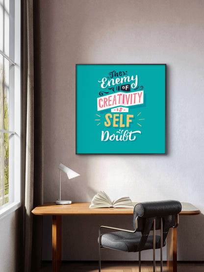 creativity quote inspirational-Luxurious-Motivational & Typography| 3D Textured Wall Art | UV Printed Embossed Canvas Wall Frame for Home Decor,Living Room