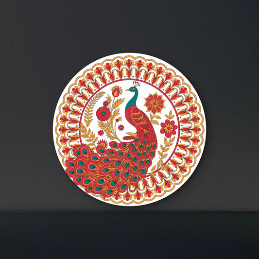 traditional-indian-peacock-Luxurious | 3D Textured Wall Art | UV Printed Embossed Canvas Wall Frame for living room