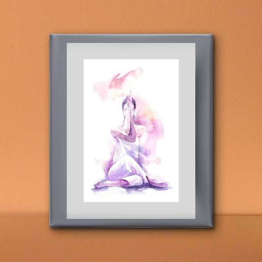 woman-does-yoga-meditation-Luxurious-Serenity & Wellness-3D Textured Wall Art | UV Embossed Canvas Wall Frame for Meditation Space