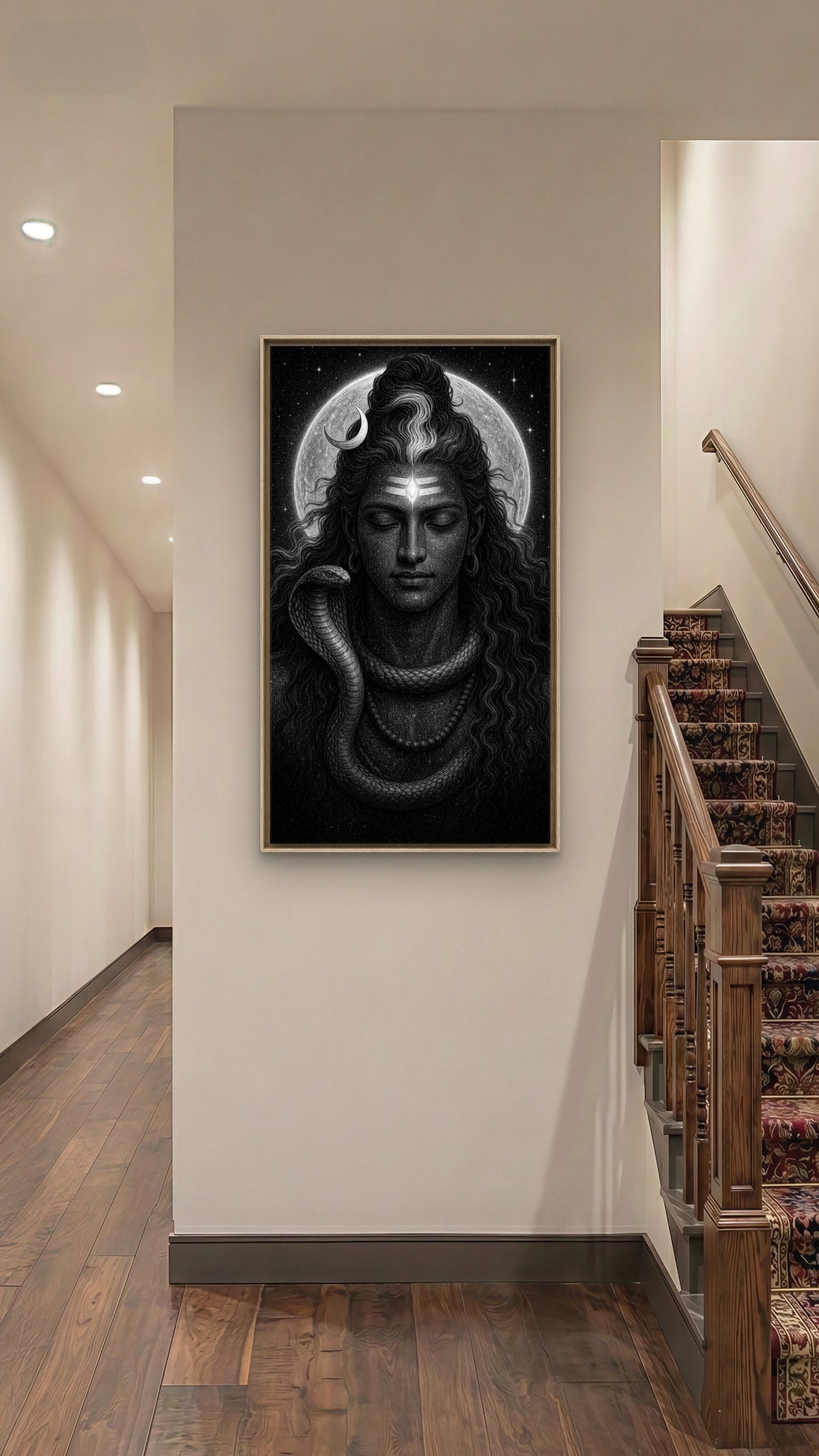 Lord Shiva-Luxurious-Gods and Divine Art 3D Textured Wall Art | UV Printed Embossed Canvas Wall Frame for Home Decor,living Room