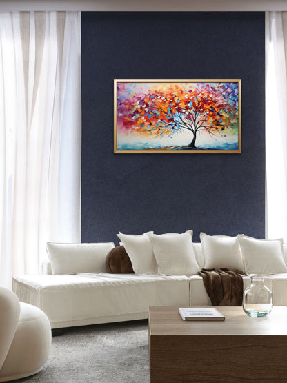 artistic-vintage-illustration-forest-Luxurious-Nature and landscape | 3D Textured Wall Art | UV Printed Embossed Canvas Wall Frame for Home Decor,Living Room