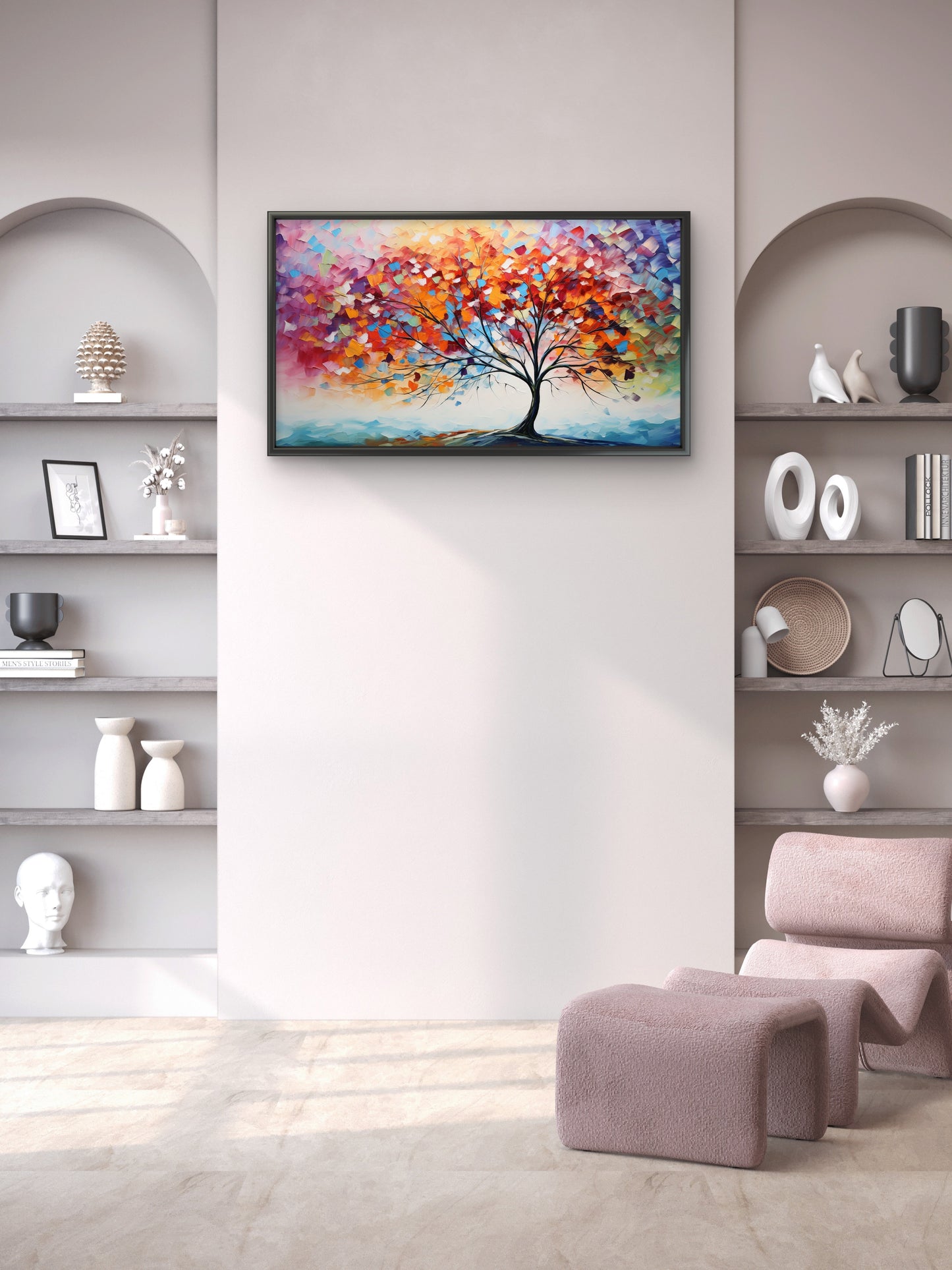 artistic-vintage-illustration-forest-Luxurious-Nature and landscape | 3D Textured Wall Art | UV Printed Embossed Canvas Wall Frame for Home Decor,Living Room