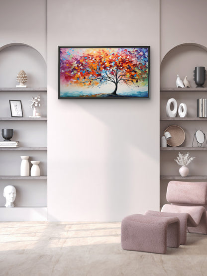 artistic-vintage-illustration-forest-Luxurious-Nature and landscape | 3D Textured Wall Art | UV Printed Embossed Canvas Wall Frame for Home Decor,Living Room