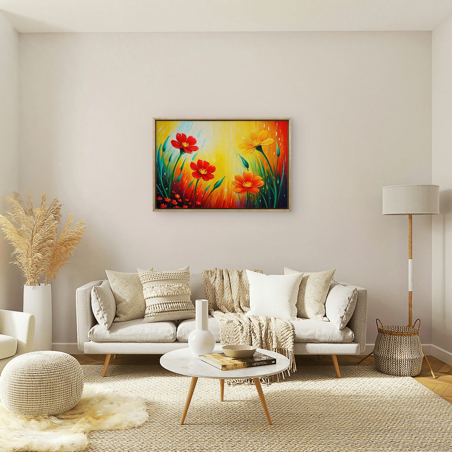 colorful-spring-Flower-Luxury-Floral & Botanical-3D Textured Wall Art | UV Embossed Canvas Wall Frame for home decor and Restaurant