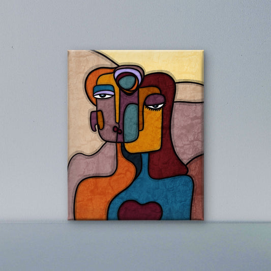 abstract-illustration-with-eyes-mouth-face-Luxurious-Modern Art & Abstract| 3D Textured Wall Art | UV Printed Embossed Canvas Wall Frame for Office,Meditation Space
