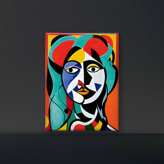abstract-modern-art-picasso-style-human-woman-face-Luxurious-Modern Art & Abstract| 3D Textured Wall Art | UV Printed Embossed Canvas Wall Frame for Office,Meditation Space