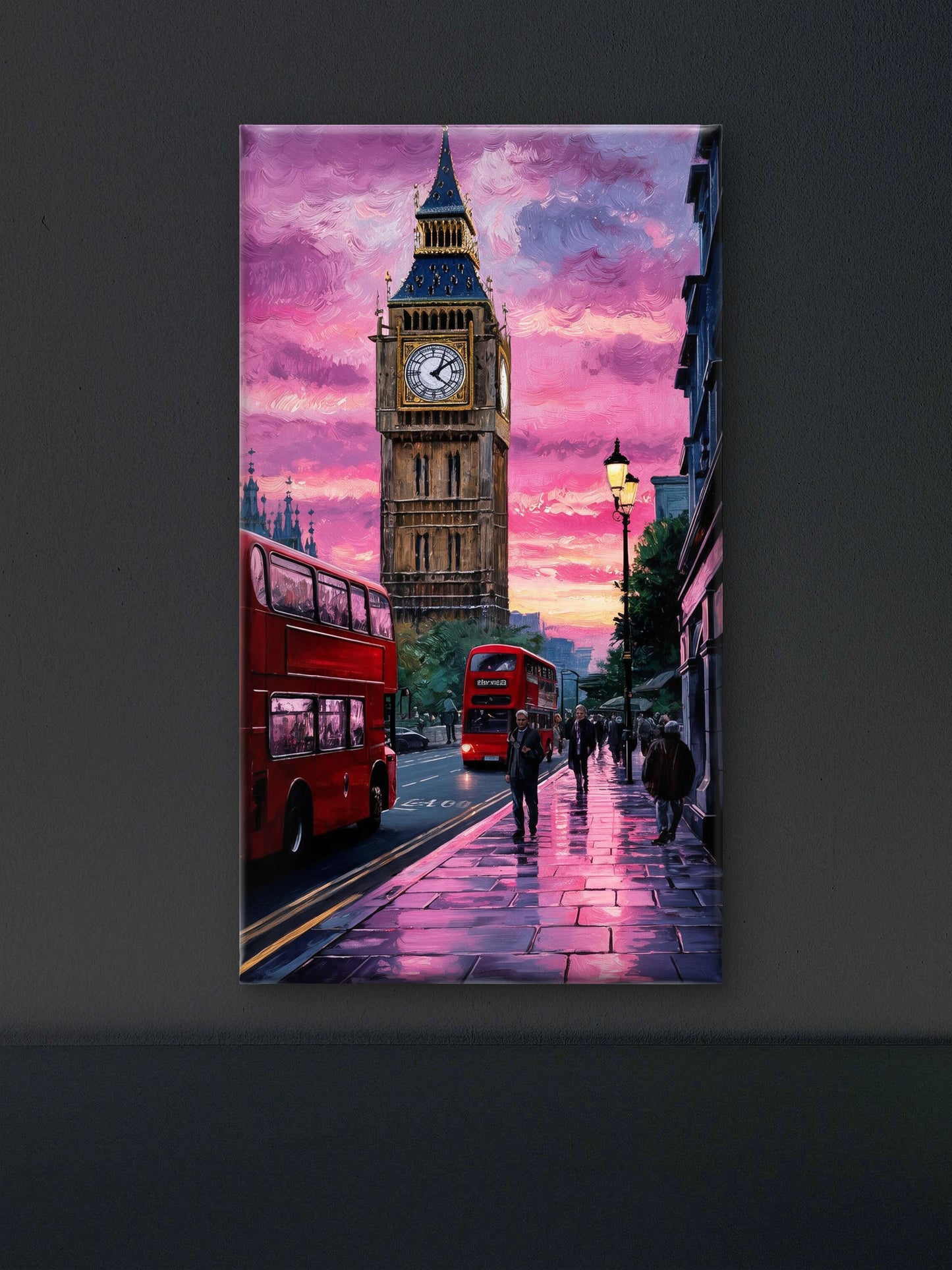 London's Electric Dusk -Luxurious-Nature & Landscapes 3D Textured Wall Art | UV Printed Embossed Canvas Wall Frame for Home Decor,living Room