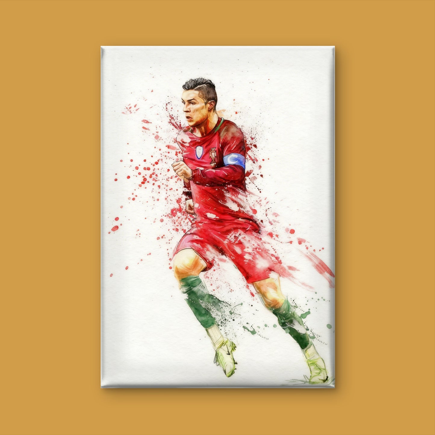 Football Sport Cristiano Ronaldo-Luxurious-Lifestyle & Hobbies-3D Textured Wall Art | UV Embossed Canvas Wall Frame for Kids room and Sports area