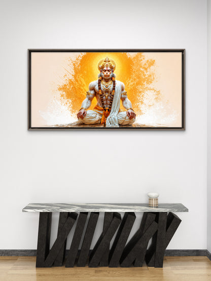 Sankat Mochan Hanumanji-Luxurious-Gods and Divine Art 3D Textured Wall Art | UV Printed Embossed Canvas Wall Frame for Home Decor,living Room
