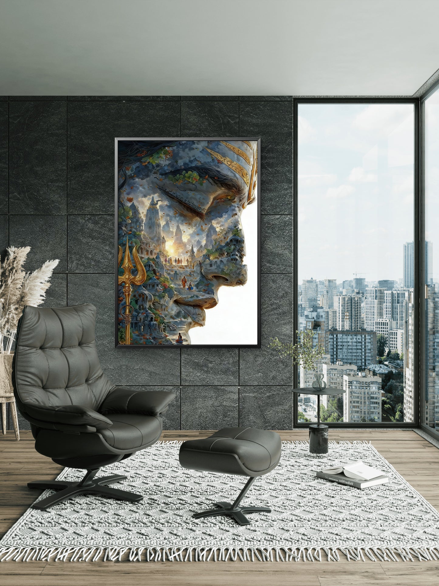 The Art Driven Soul-Luxurious-Spiritual & Mindful 3D Textured Wall Art | UV Printed Embossed Canvas Wall Frame for Prayer room ,Meditation Space
