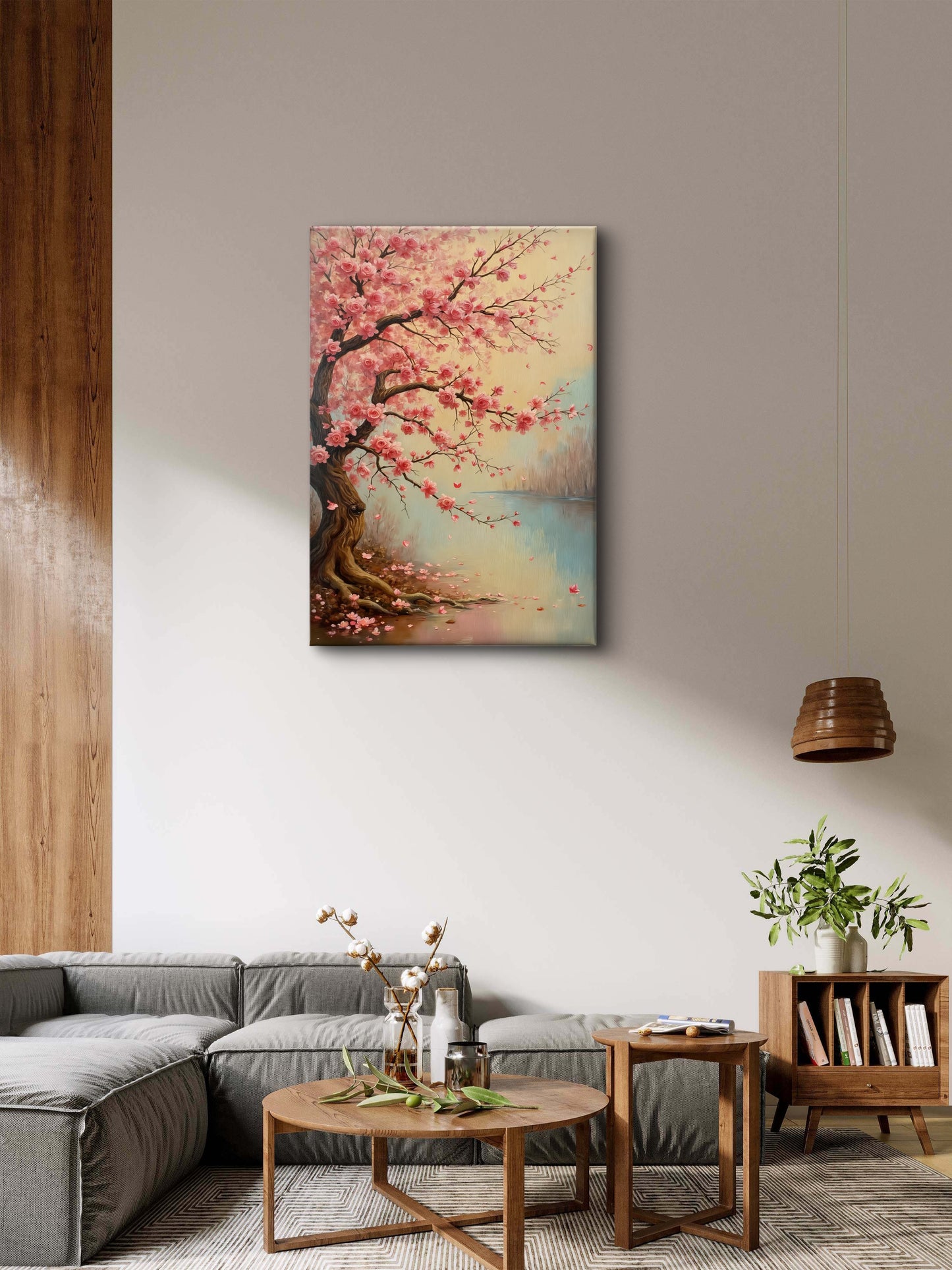 Blossoms on the Water's Premium Floral & Botanical-3D Textured Wall Art | UV Embossed Canvas Wall Frame for home decor and living room