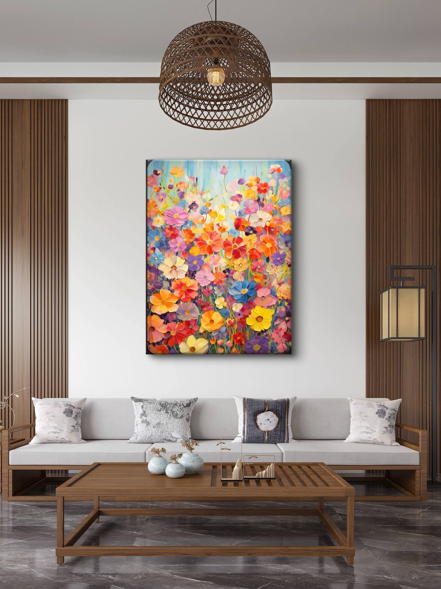 Bloom Burst premium Floral & Botanical-3D Textured Wall Art | UV Embossed Canvas Wall Frame for home decor and living room