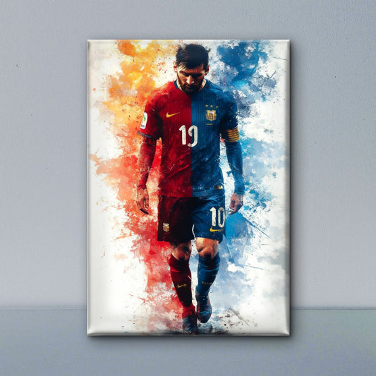 Messi The Journey-Luxurious-Lifestyle & Hobbies-3D Textured Wall Art | UV Embossed Canvas Wall Frame for Kids room and Sports area