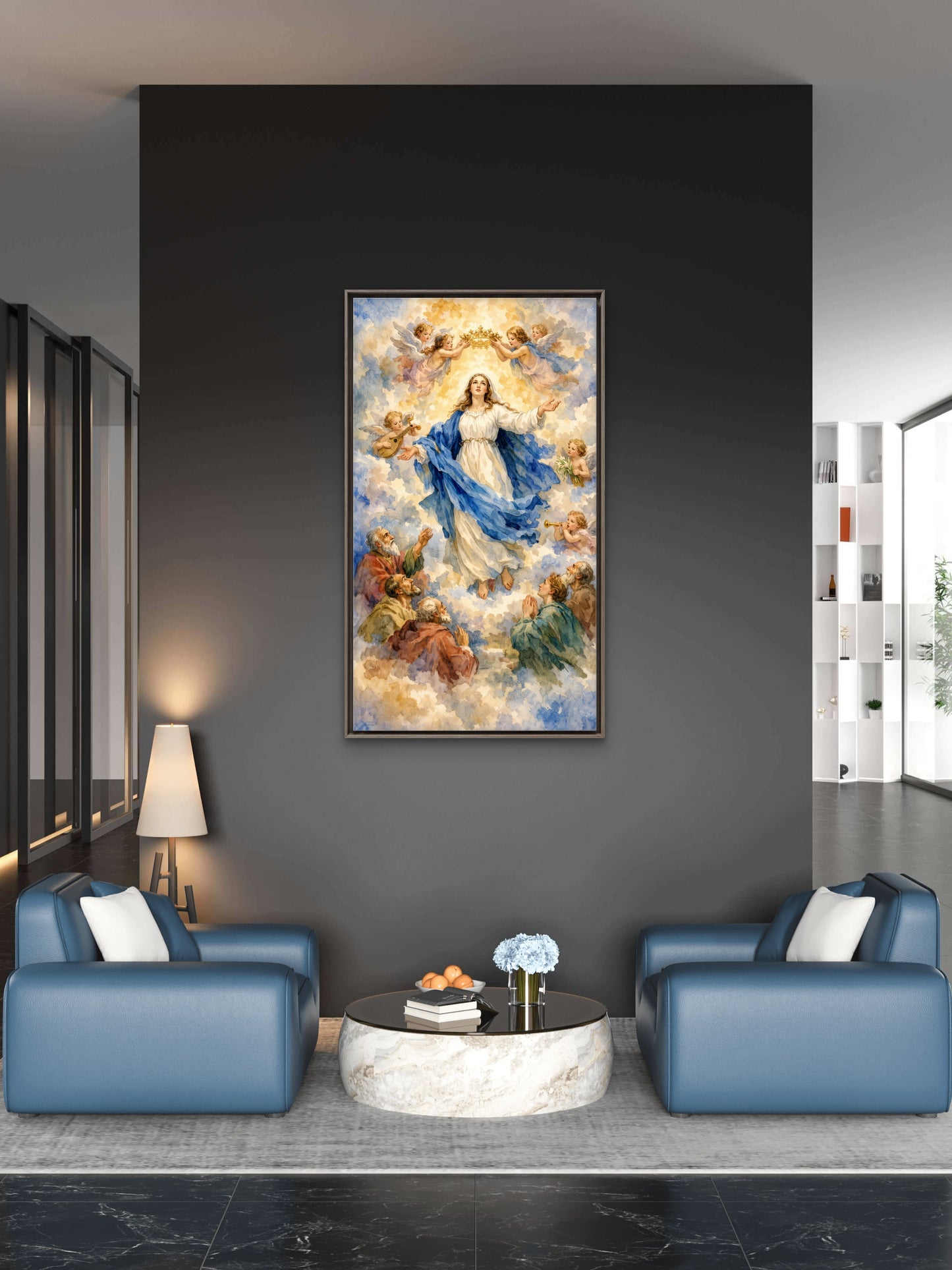 Heavenly Ascension-Luxurious-Gods and Divine Art 3D Textured Wall Art | UV Printed Embossed Canvas Wall Frame for Home Decor,living Room
