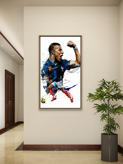 Mbappé-Luxurious-Lifestyle & Hobbies 3D Textured Wall Art | UV Printed Embossed Canvas Wall Frame for Home Decor,living Room