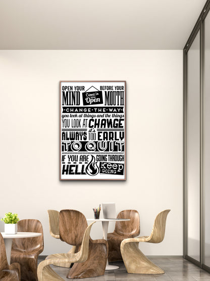 change the way-Luxurious-Motivational & Typography| 3D Textured Wall Art | UV Printed Embossed Canvas Wall Frame for Office,Meditation Space