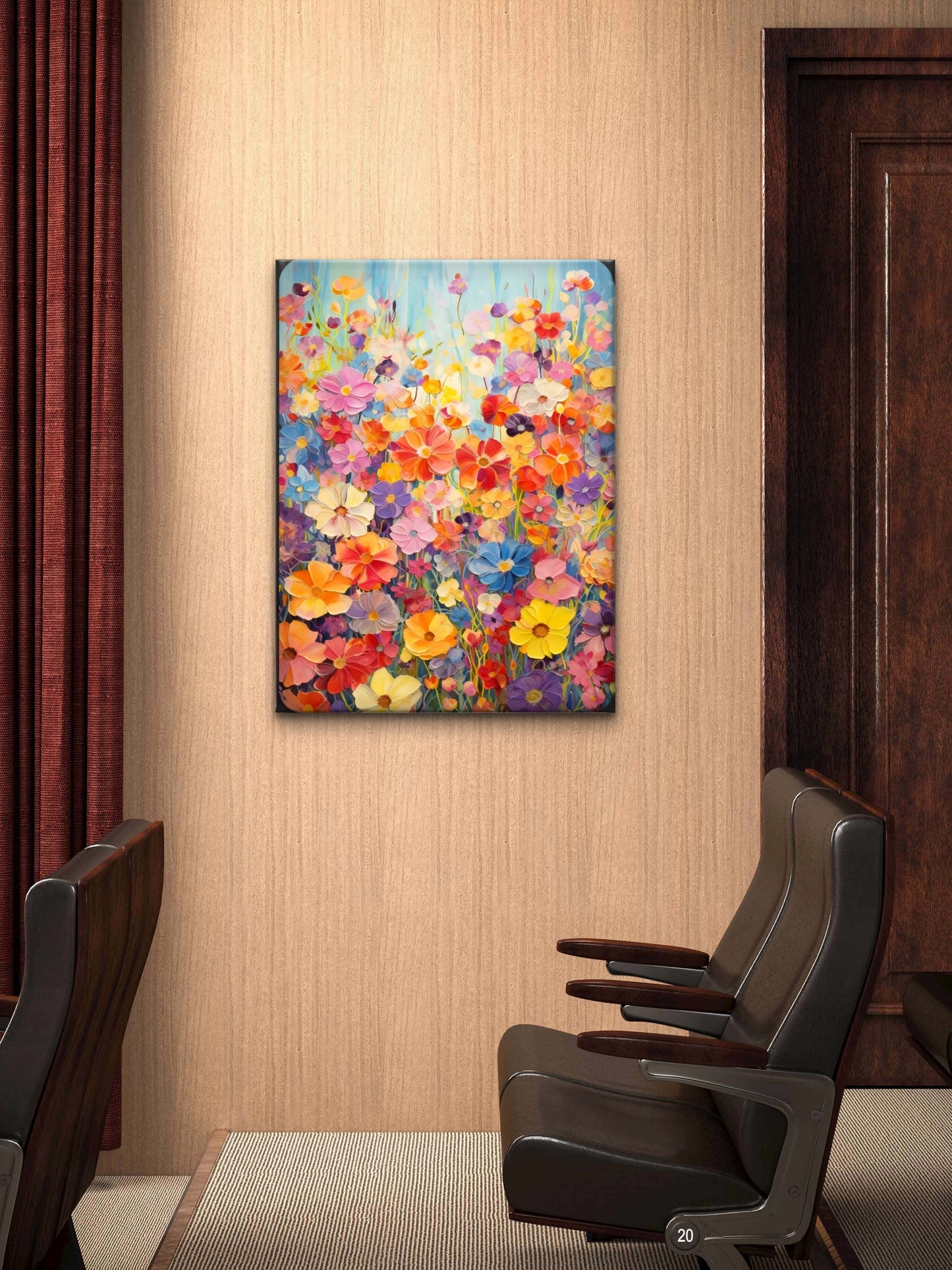 Bloom Burst premium Floral & Botanical-3D Textured Wall Art | UV Embossed Canvas Wall Frame for home decor and living room