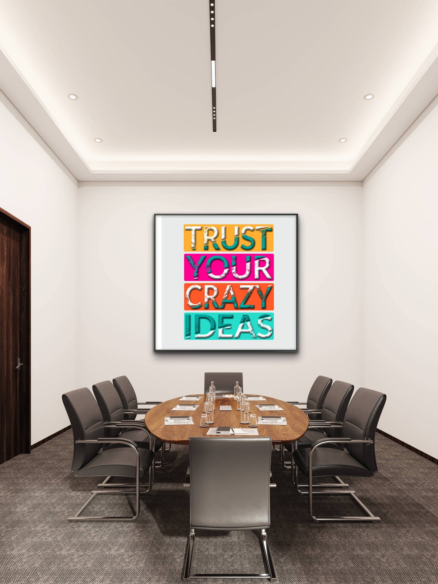 Trust Your Crazy ideas quote-Luxurious-Motivational & Typography| 3D Textured Wall Art | UV Printed Embossed Canvas Wall Frame for Office,Meditation