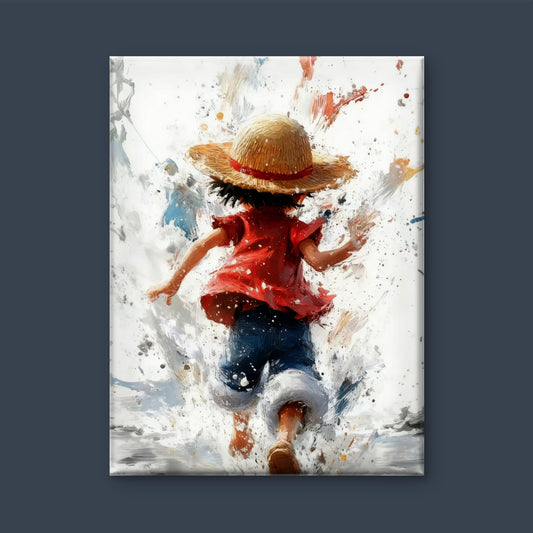 Luffy Running-Luxury-Kids & Whimsical-3D Textured Wall Art | UV Embossed Canvas Wall Frame for Kids room