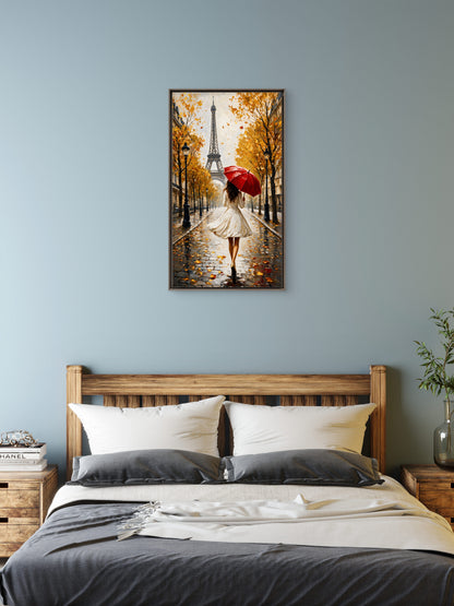 Autumn in Paris-Love & Togetherness -3D Textured Wall Art | UV Embossed Canvas Wall Frame for Home decor (Copy) (Copy)