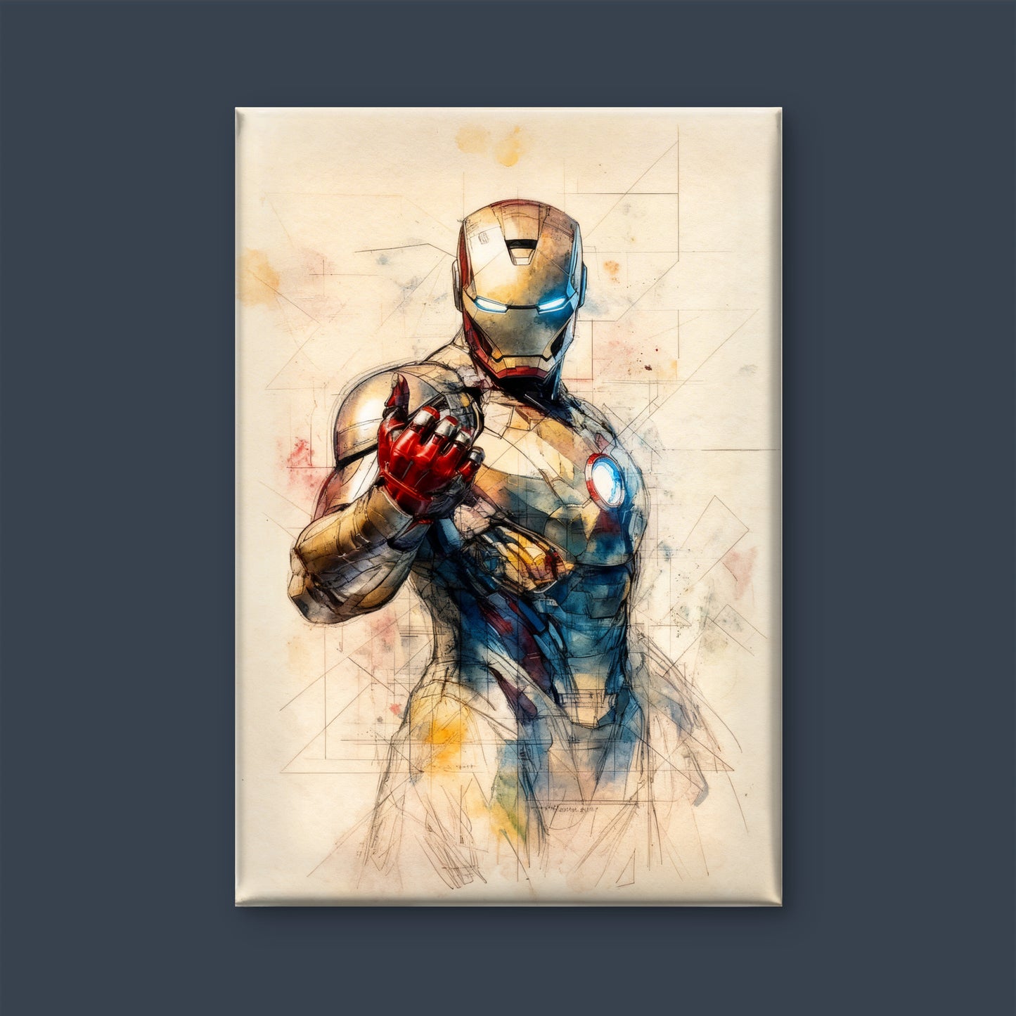 This visually striking artwork of Iron Man-Luxury-Kids & Whimsical-3D Textured Wall Art | UV Embossed Canvas Wall Frame for Kids room