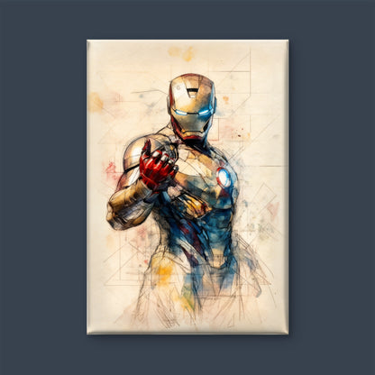 This visually striking artwork of Iron Man-Luxury-Kids & Whimsical-3D Textured Wall Art | UV Embossed Canvas Wall Frame for Kids room