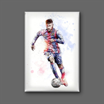Neymar Sport Illustration-Luxurious-Lifestyle & Hobbies-3D Textured Wall Art | UV Embossed Canvas Wall Frame for Kids room and Sports area