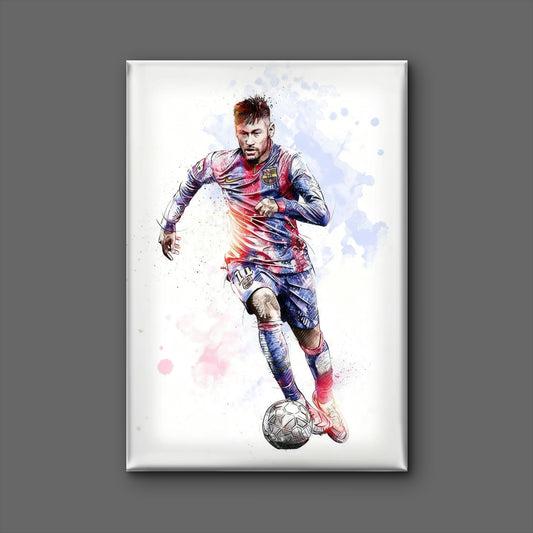 Neymar Sport Illustration-Luxurious-Lifestyle & Hobbies-3D Textured Wall Art | UV Embossed Canvas Wall Frame for Kids room and Sports area