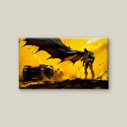 This striking high-contrast  of Batman-Luxury-Kids & Whimsical-3D Textured Wall Art | UV Embossed Canvas Wall Frame for Kids room