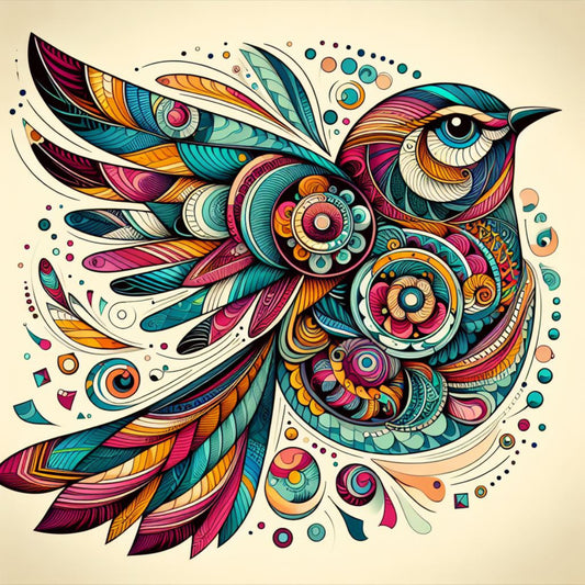 bird-illustration-Luxurious-Wildlife & Animals-3D Textured Wall Art | UV Embossed Canvas Wall Frame for Home decor