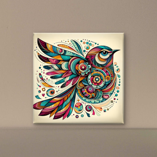 bird-illustration-Luxurious-Wildlife & Animals-3D Textured Wall Art | UV Embossed Canvas Wall Frame for Home decor