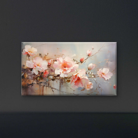 blushing_peonies_spring_branches_Luxurious-Floral & Botanical-3D Textured Wall Art | UV Embossed Canvas Wall Frame for Home decor