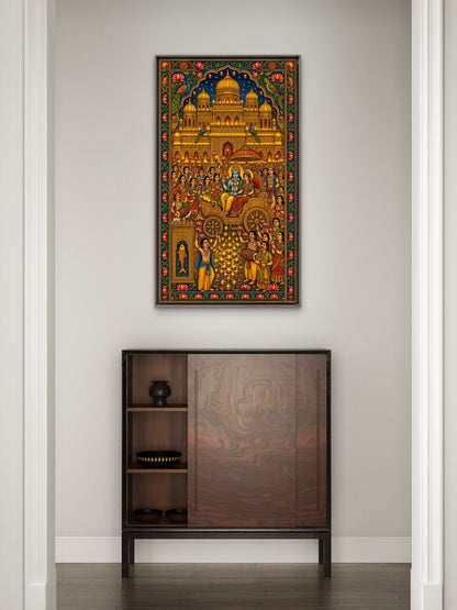 Divine Return and Celebration-Luxurious-Gods and Divine Art 3D Textured Wall Art | UV Printed Embossed Canvas Wall Frame for Home Decor,living Room