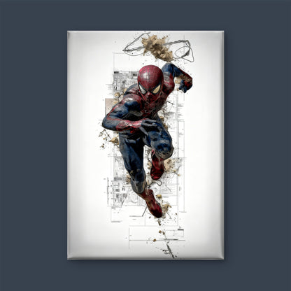 This dynamic piece of Spider-Man-Premium-Kids & Whimsical-3D Textured Wall Art | UV Embossed Canvas Wall Frame for Kids room